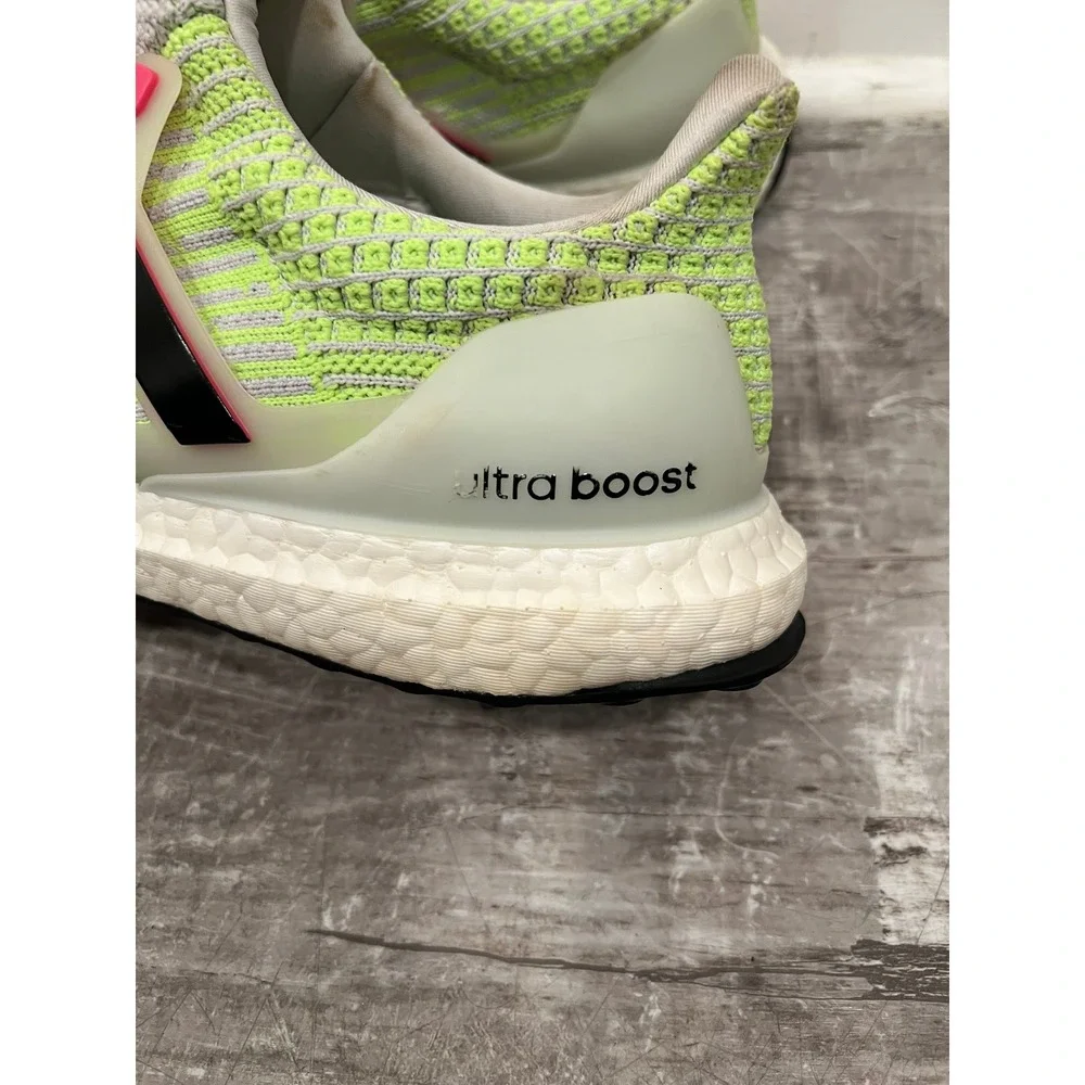Adidas Running Shoes UltraBoost 2.0 Mens 11 Grey Solar Yellow Pink Sneaker Shoes